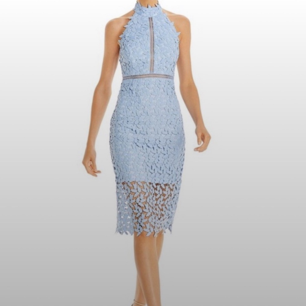 Bardot Gemma Halter Lace Sheath Dress